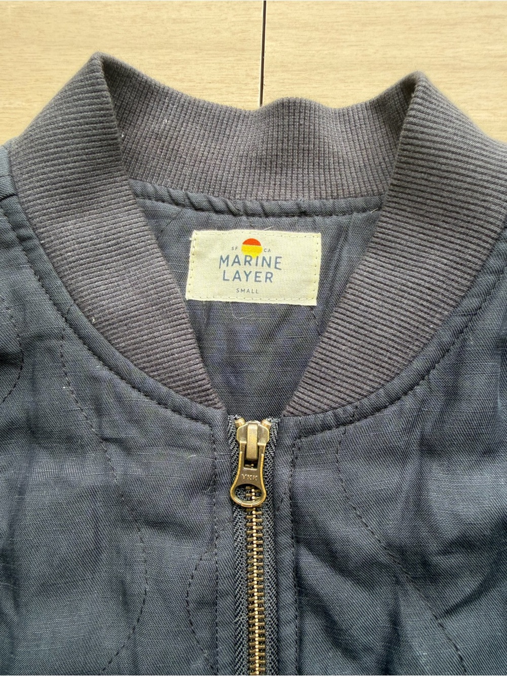 Marine Layer Women’s Navy Blue Quilted Bomber Jacket S - Picture 3 of 3